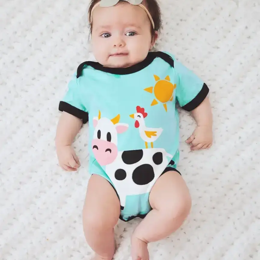 Baby Cow & Chicken Bodysuit