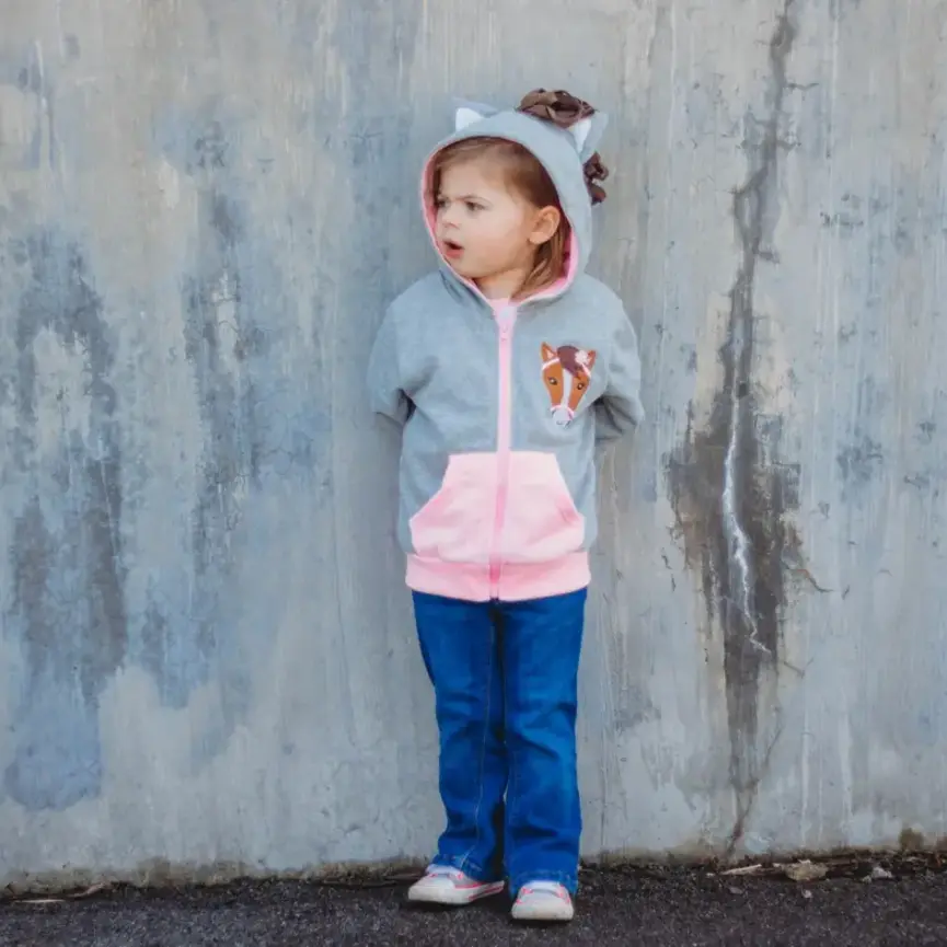 Kids Pink Horse 3D Hoodie