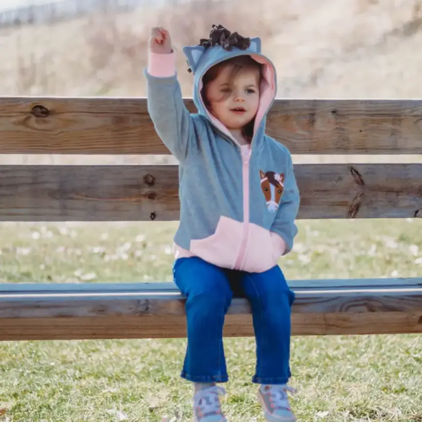 Kids Pink Horse 3D Hoodie