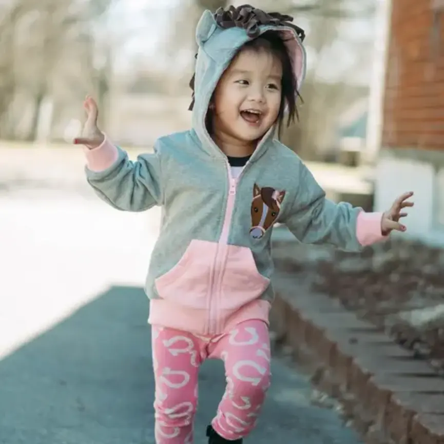 Kids Pink Horse 3D Hoodie