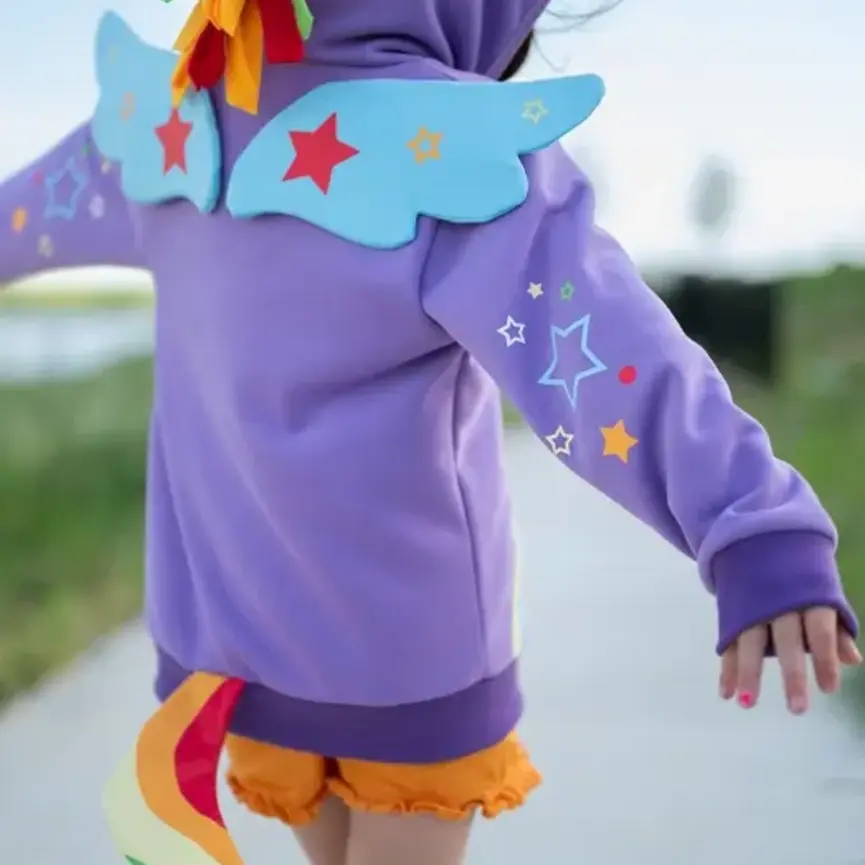 Kids Purple Rainbow Unicorn 3D Hoodie