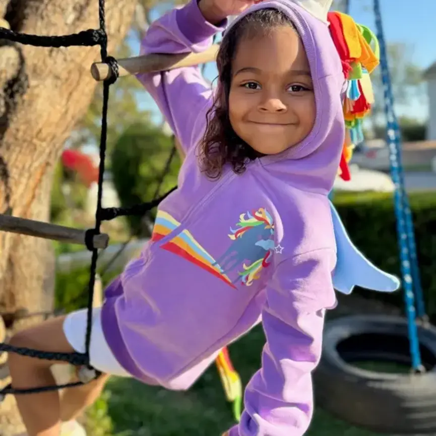 Kids Purple Rainbow Unicorn 3D Hoodie