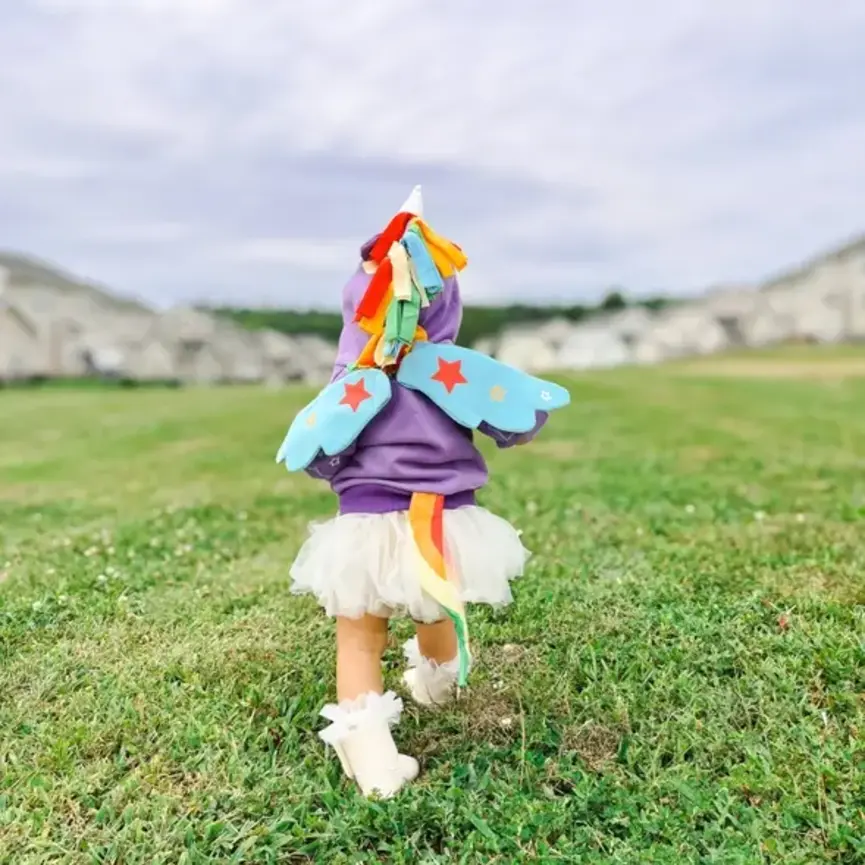 Kids Purple Rainbow Unicorn 3D Hoodie