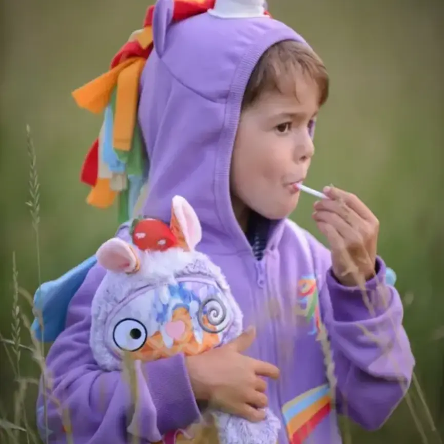 Kids Purple Rainbow Unicorn 3D Hoodie