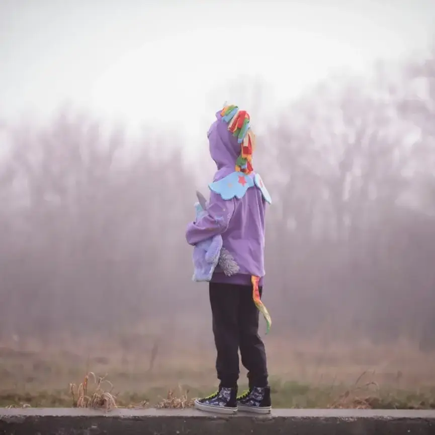 Kids Purple Rainbow Unicorn 3D Hoodie