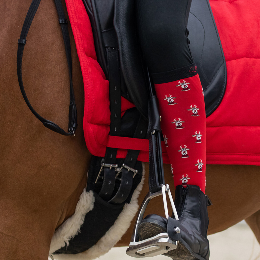 QHP Christmas Boot Socks Elf/Rudolph - 2 Pack (Size 35-38)