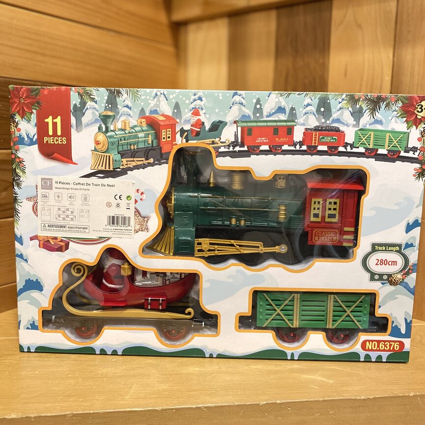 CHRISTMAS!! TRAIN SET - 11PC (MUSIC / MOVEMENT / LIGHTS / SOUNDS)