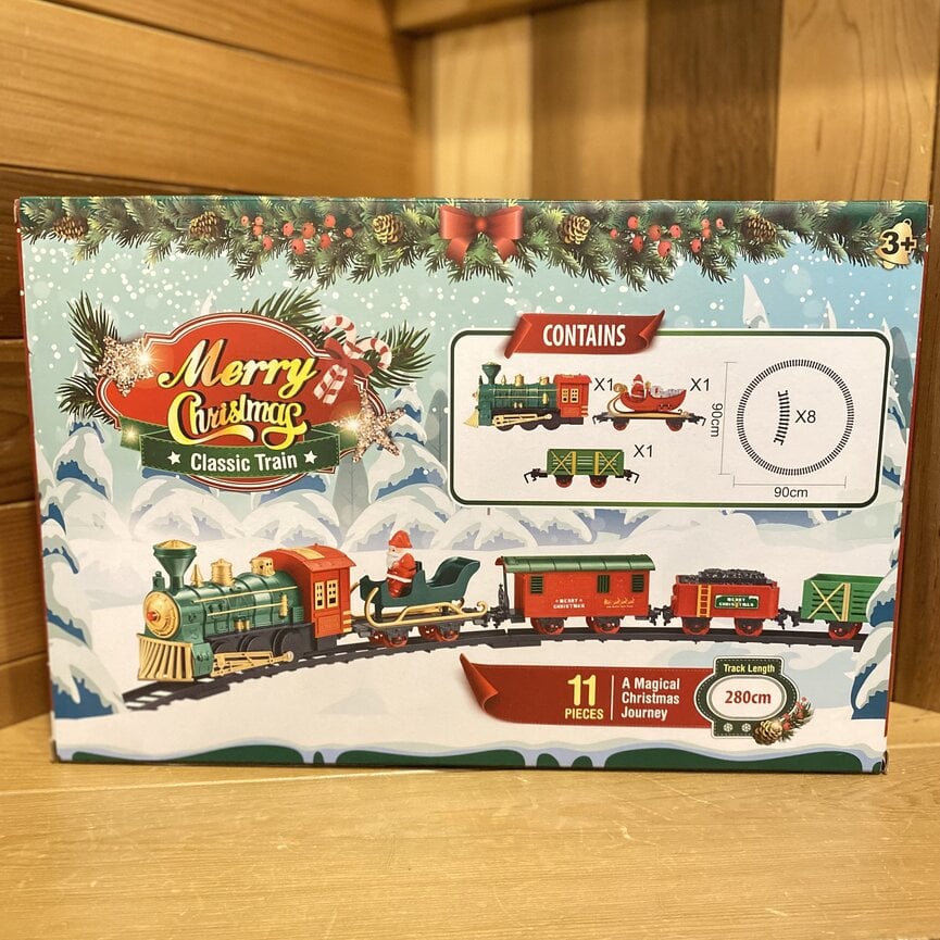 CHRISTMAS!! TRAIN SET - 11PC (MUSIC / MOVEMENT / LIGHTS / SOUNDS)