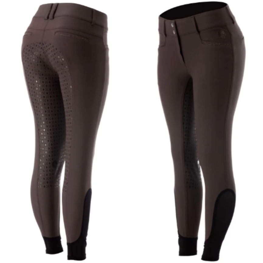 Womens Silicone Full Seat Breeches - Brown/Copper