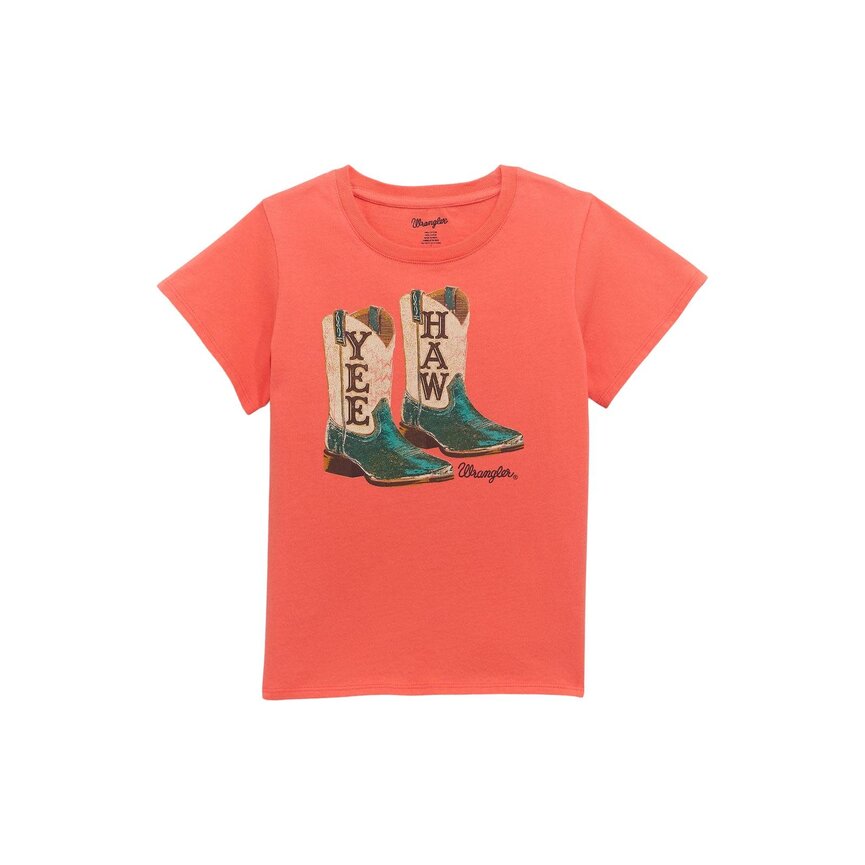 Girls Short Sleeve T-Shirt - Graphic Boot in Pink