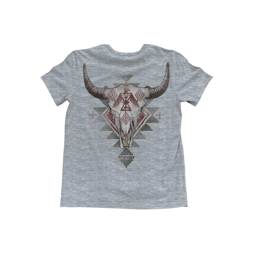Graphic Short Sleeve T-Shirt - Regular Fit - Steer Aztec Grey