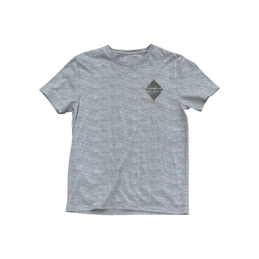 Graphic Short Sleeve T-Shirt - Regular Fit - Steer Aztec Grey