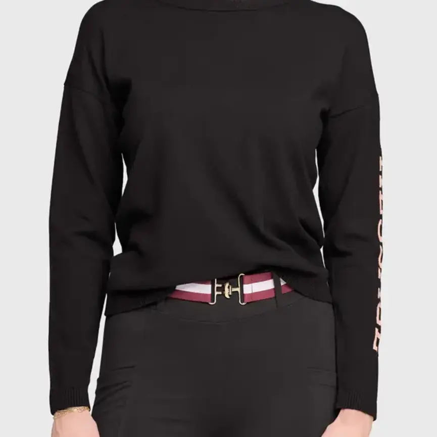 Black & Rose Crewneck "Dressage" Sweater