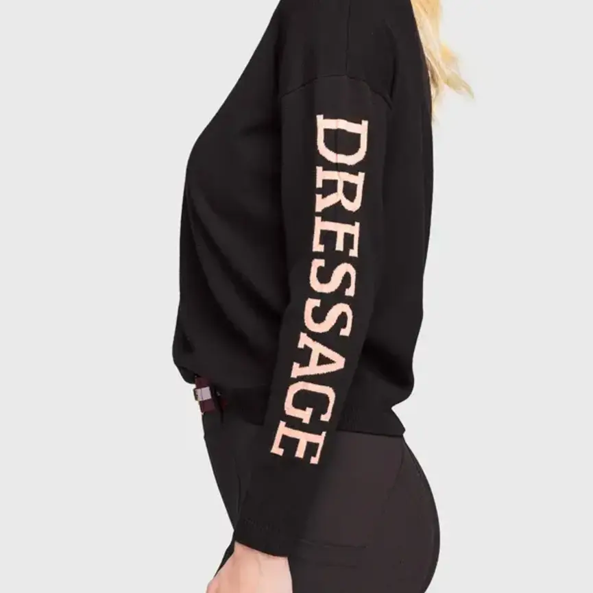 Black & Rose Crewneck "Dressage" Sweater