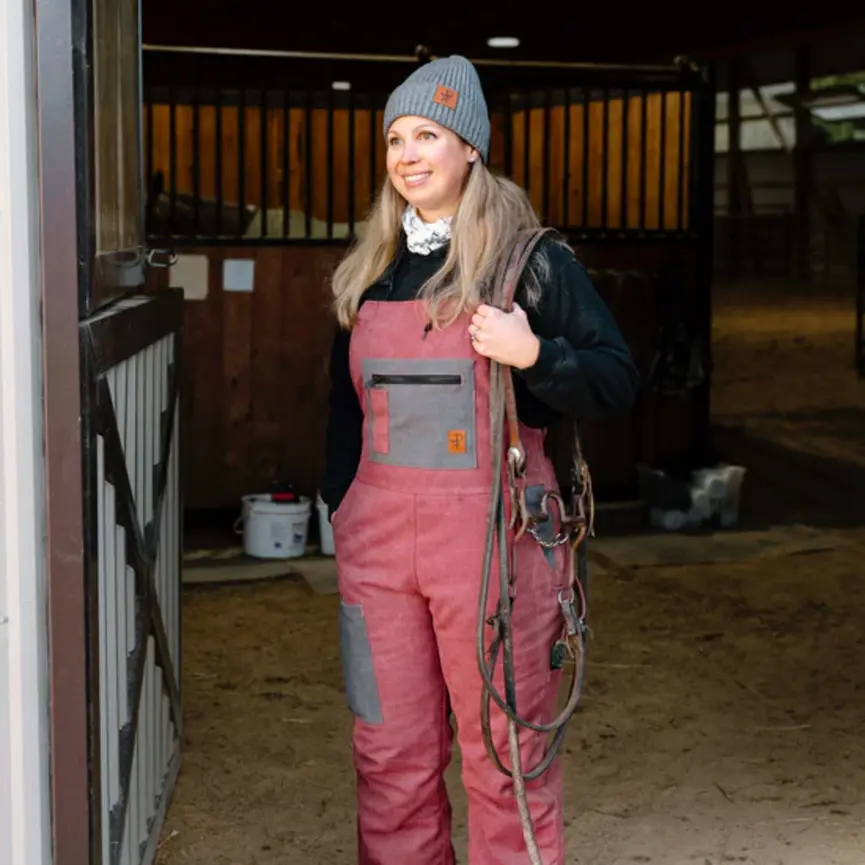 Zippered Leg Saratoga Rose Insulated Overall