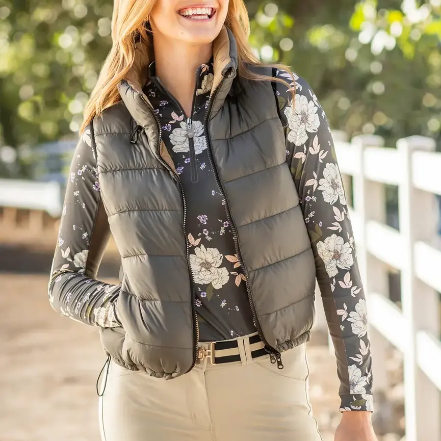 Slate Garden Rose Long Sleeve 1/4 Zip Sun Shirt