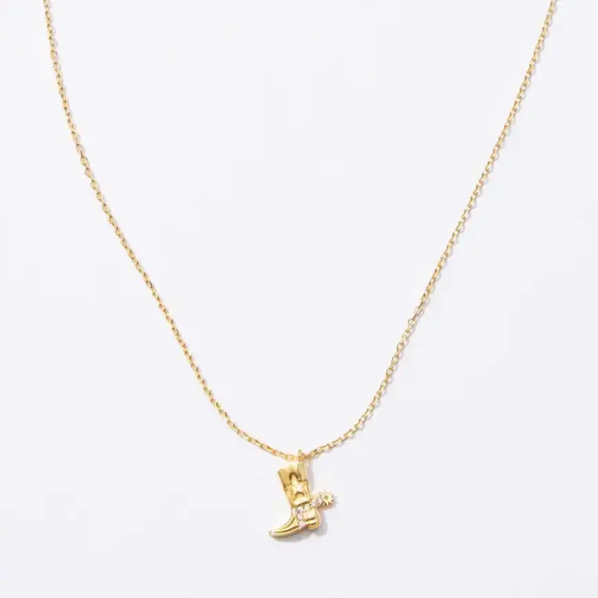 Gold Dipped Cowboy Boot Necklace