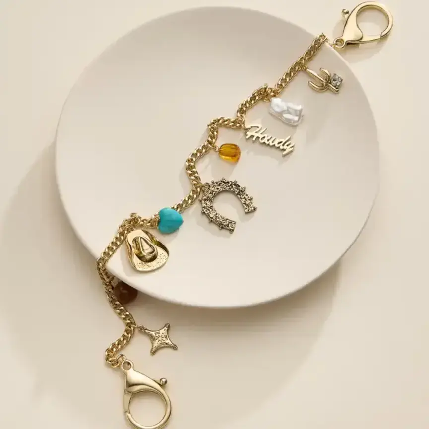 Faith and Love Charm Bag Strap - 18K Gold Dipped