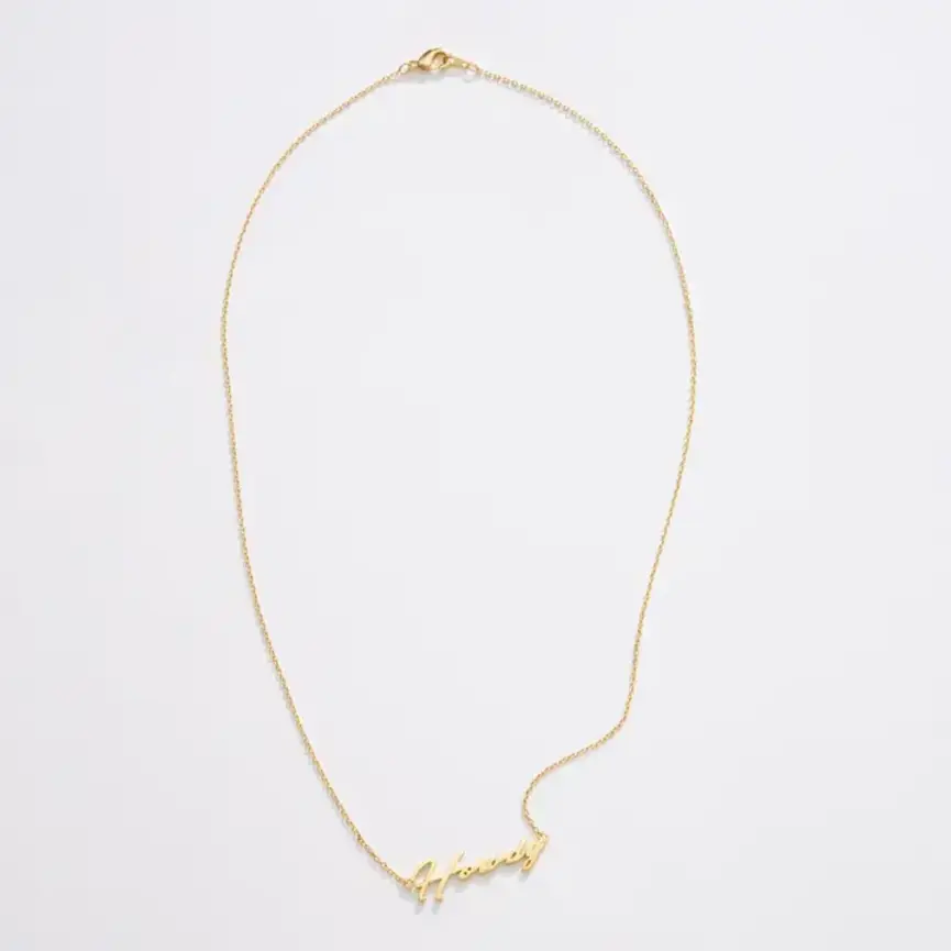 Gold Dipped “Howdy” Script Necklace