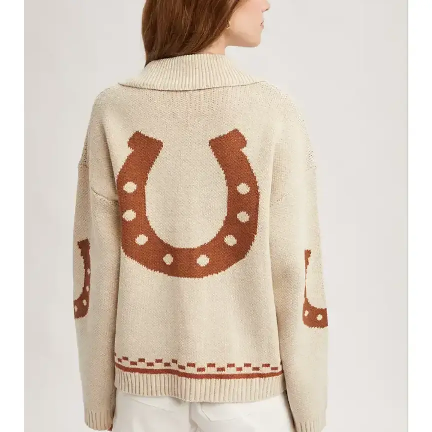Horse Graphic Buttoned Cardigan