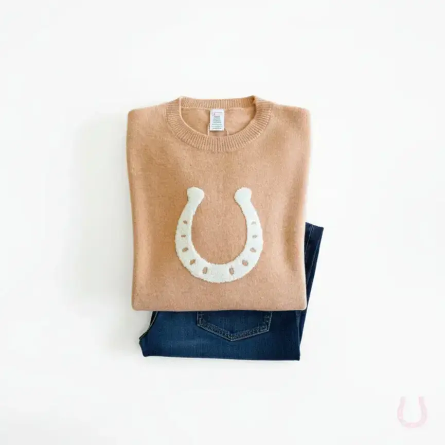 Lucky Horseshoe Cropped Sweater