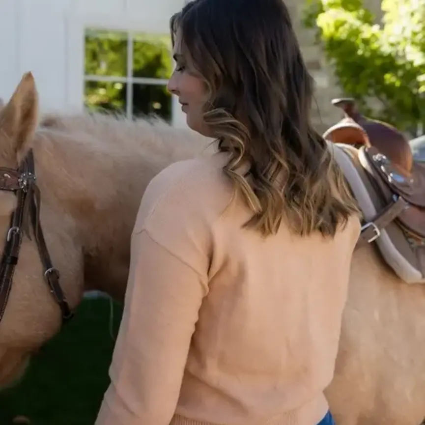 Lucky Horseshoe Cropped Sweater