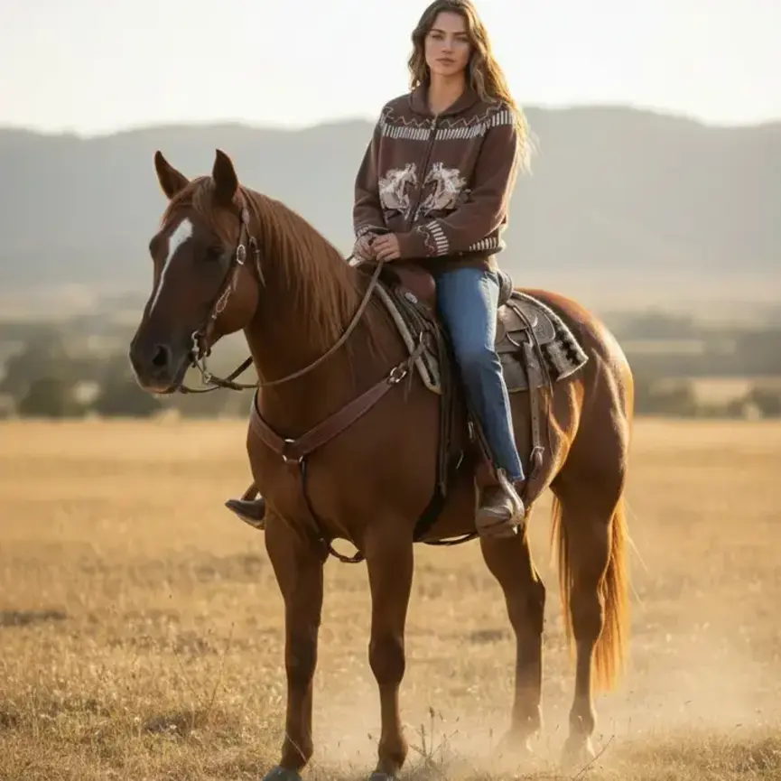 Galloping Horses Zip Cardigan