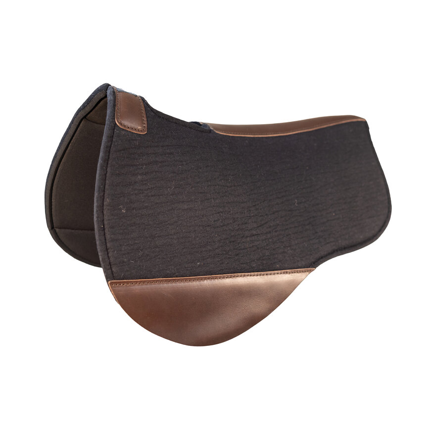 5/8 Felt Rubber Round Skirt Work Saddle Pad - Black