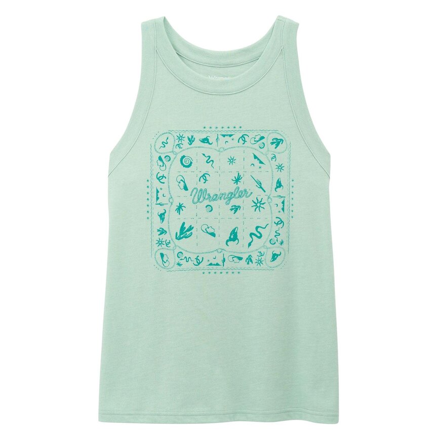 Woman's Graphic Goddess Tank - Lichen Heather