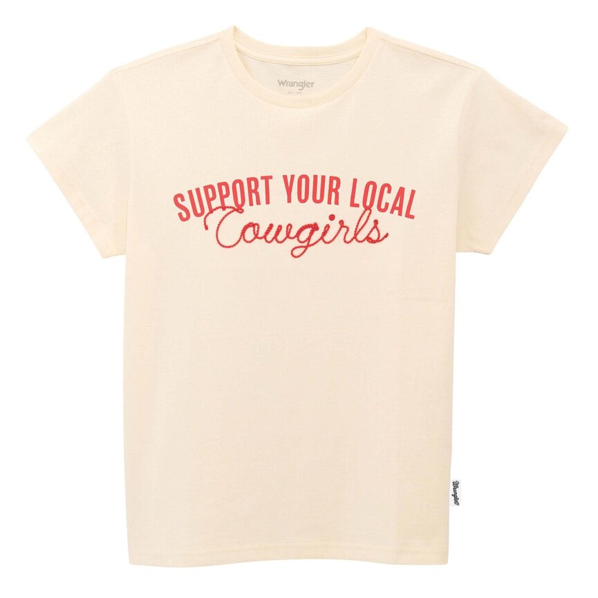 Woman's Retro Short Sleeve T-Shirt - Regular Fit - Antique White