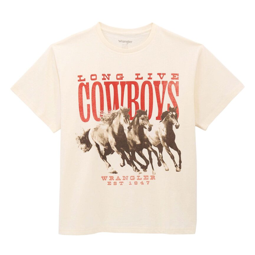 Woman's Retro Graphic Short Sleeve T-Shirt - Girlfriend Fit - Egret