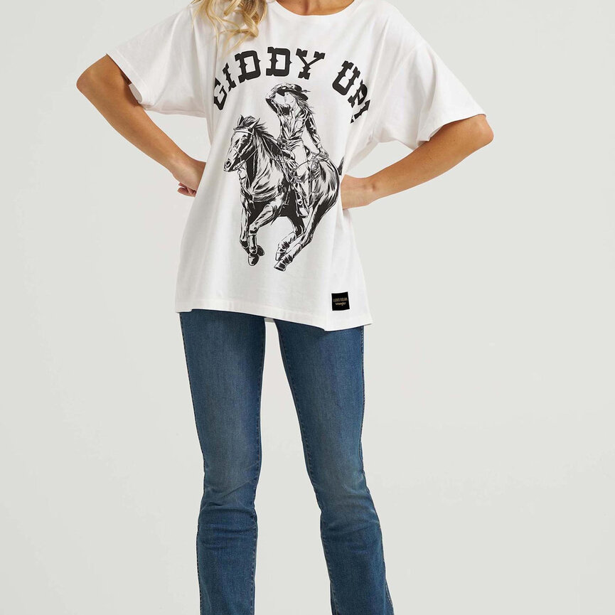 Woman's X Lainey Wilson Giddy Up T-Shirt - White