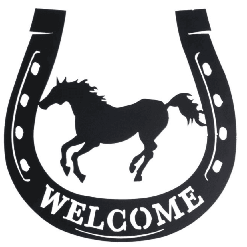 Giftware-Metal Welcome Horseshoe Sign