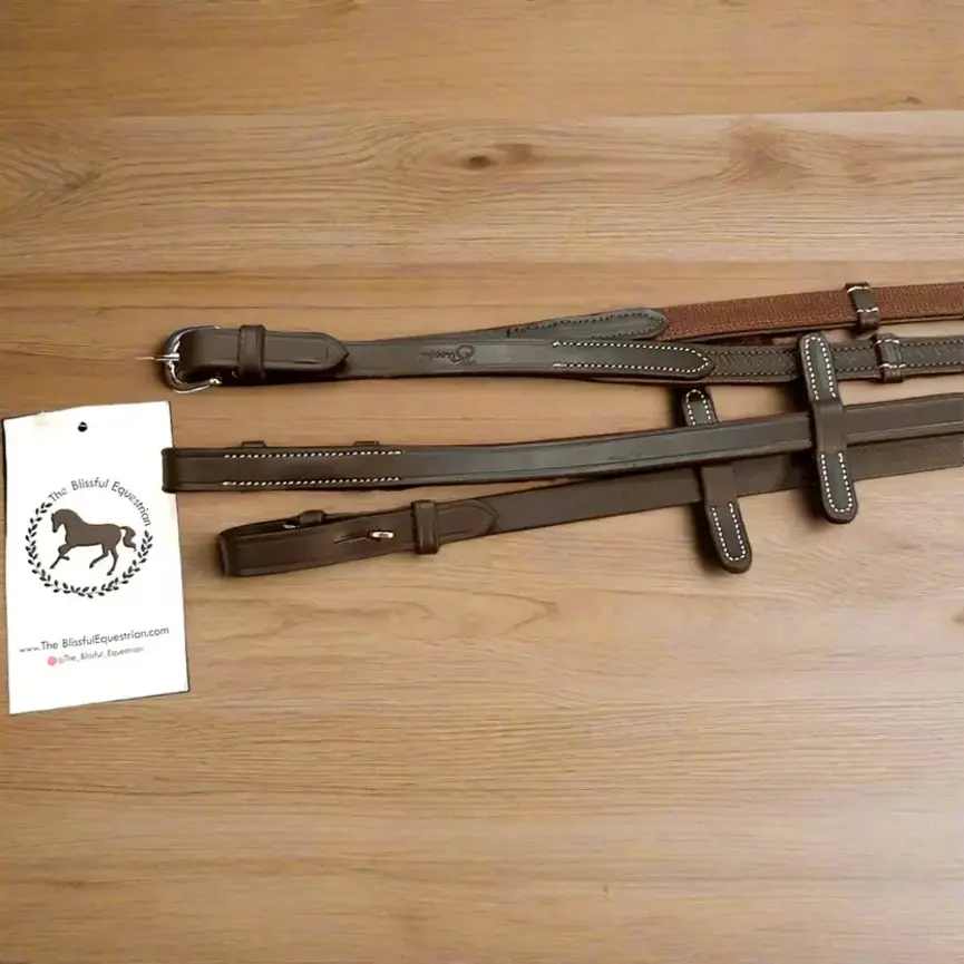 Blissful Pro Rubber Lined leather reins