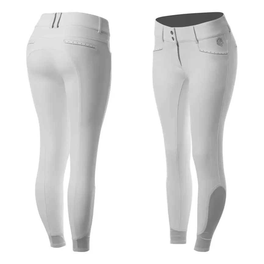 Victoria Womens Silicone Full Seat Breeches - White / Pearl