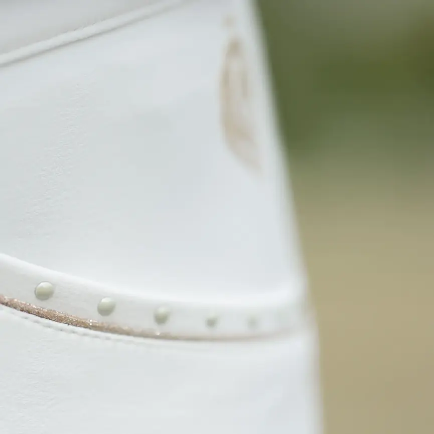 Victoria Womens Silicone Full Seat Breeches - White / Pearl