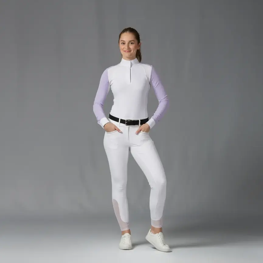 Victoria Womens Silicone Full Seat Breeches - White / Pearl