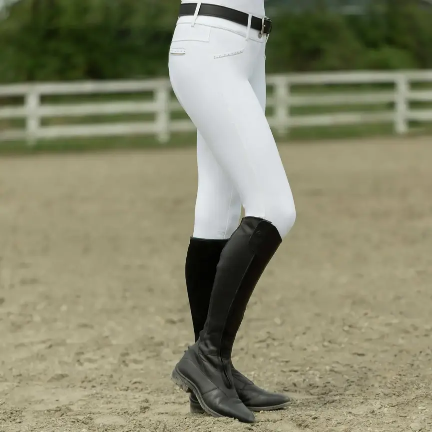 Victoria Womens Silicone Full Seat Breeches - White / Pearl