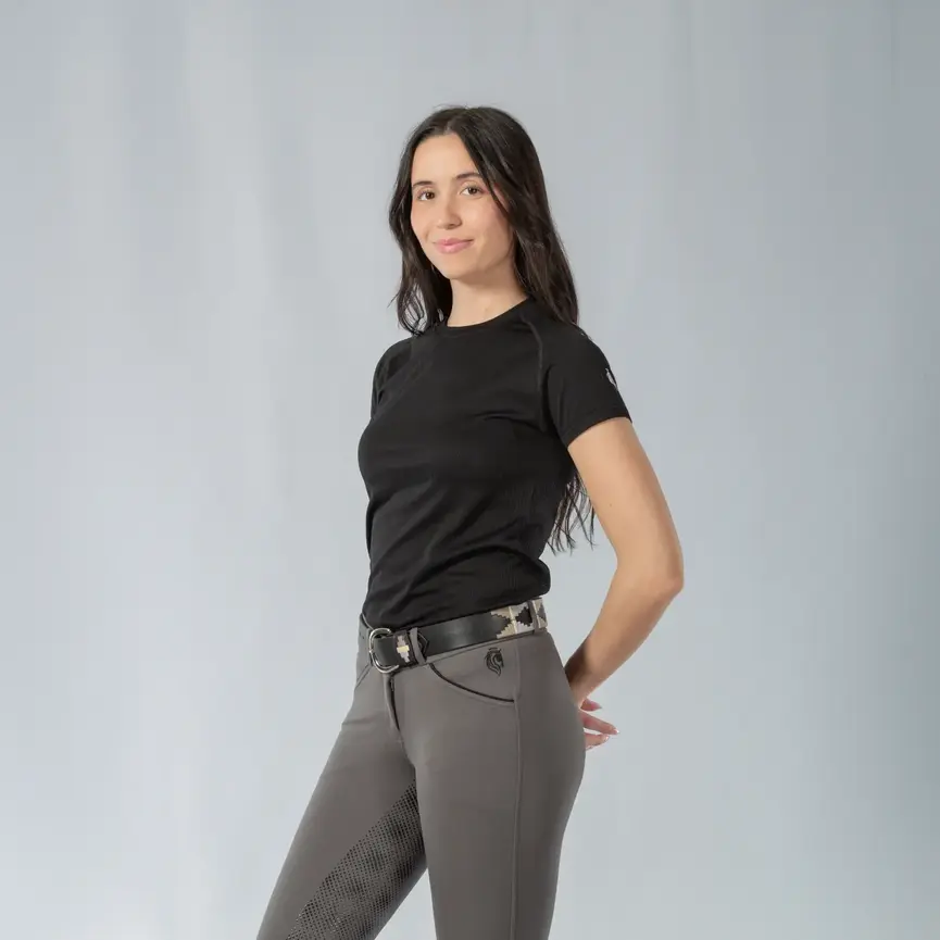 Siri Polo Belt - Black/Rain Cloud