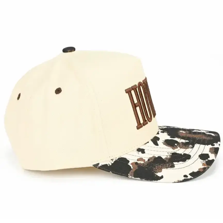 C.C Howdy Embroidered Letter with Cow Print Trucker Hat