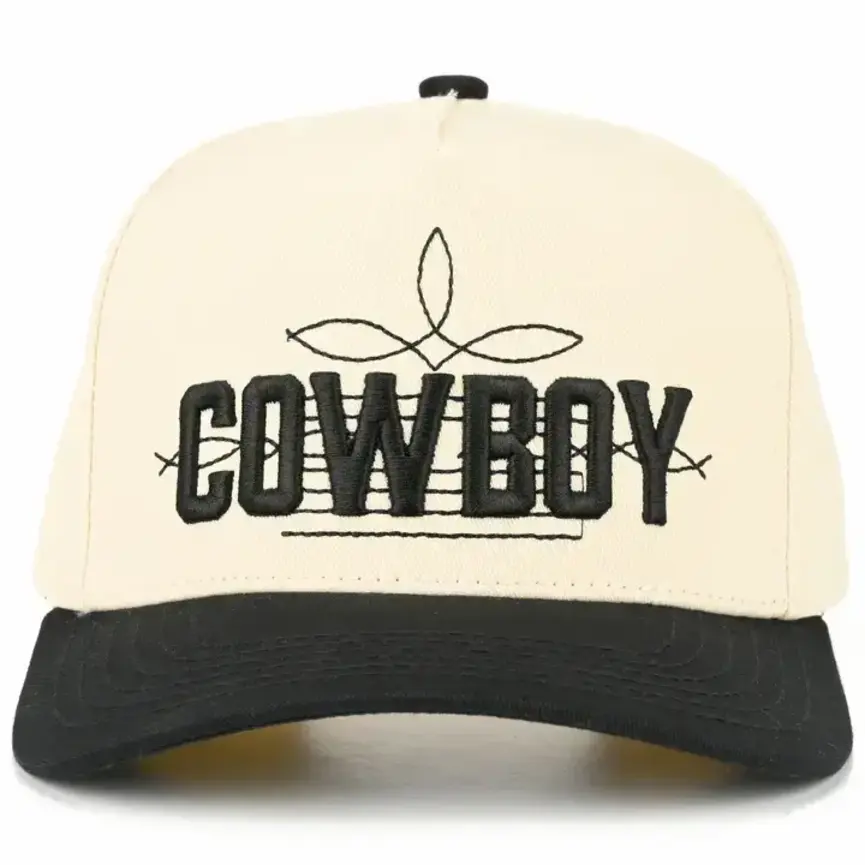 C.C Cowboy Letter Embroidered On Two Tone Trucker Hat