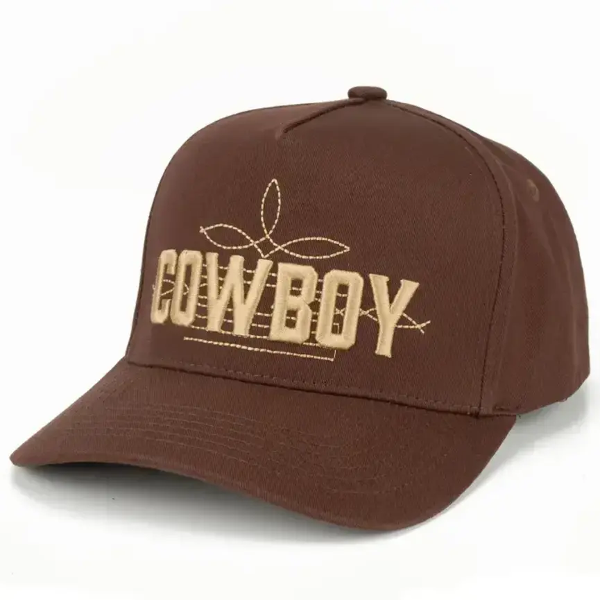 C.C Cowboy Letter Embroidered On Two Tone Trucker Hat
