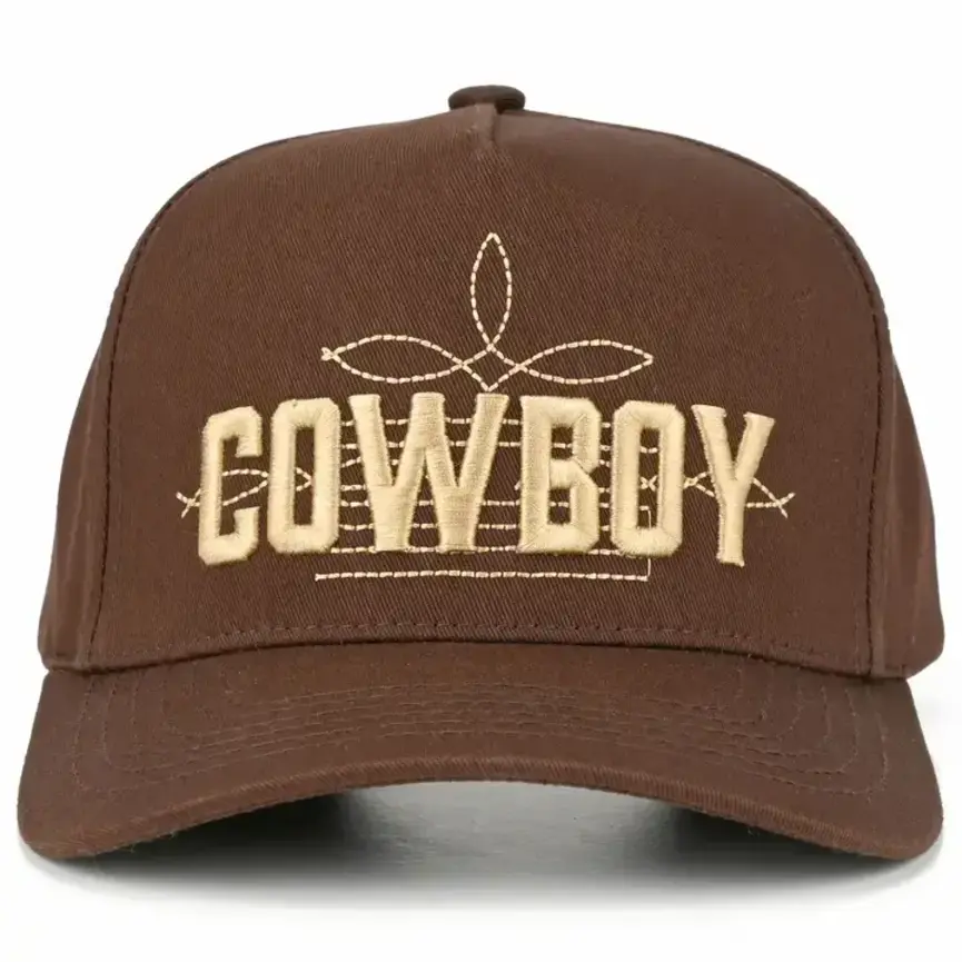 C.C Cowboy Letter Embroidered On Two Tone Trucker Hat
