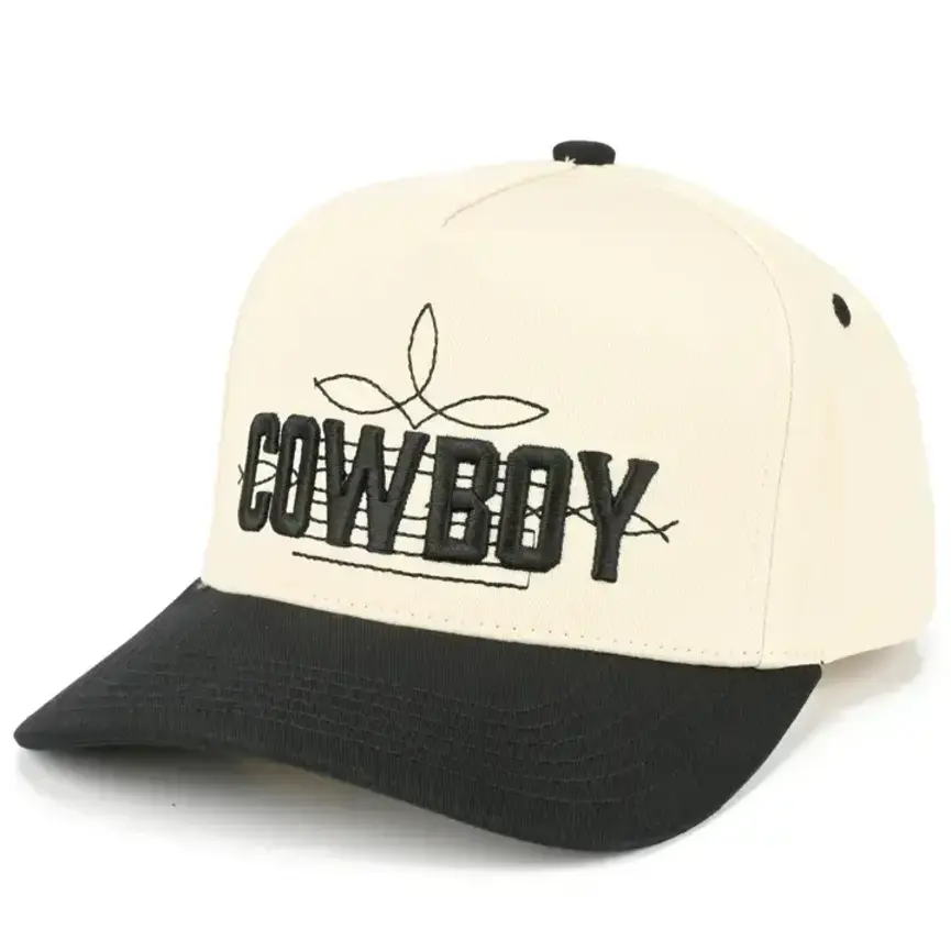 C.C Cowboy Letter Embroidered On Two Tone Trucker Hat