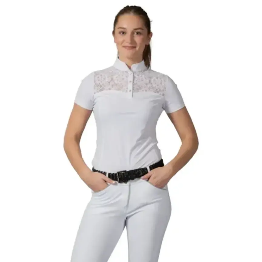 Lisa Womens Lace Short Sleeve Show Shirt