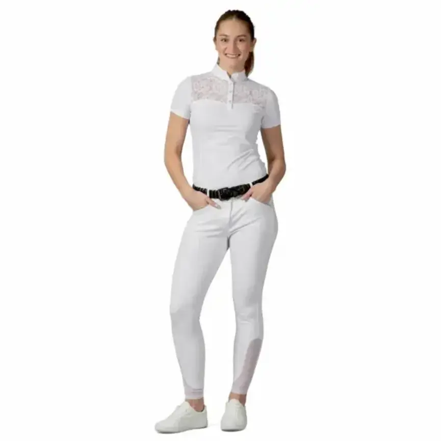 Lisa Womens Lace Short Sleeve Show Shirt