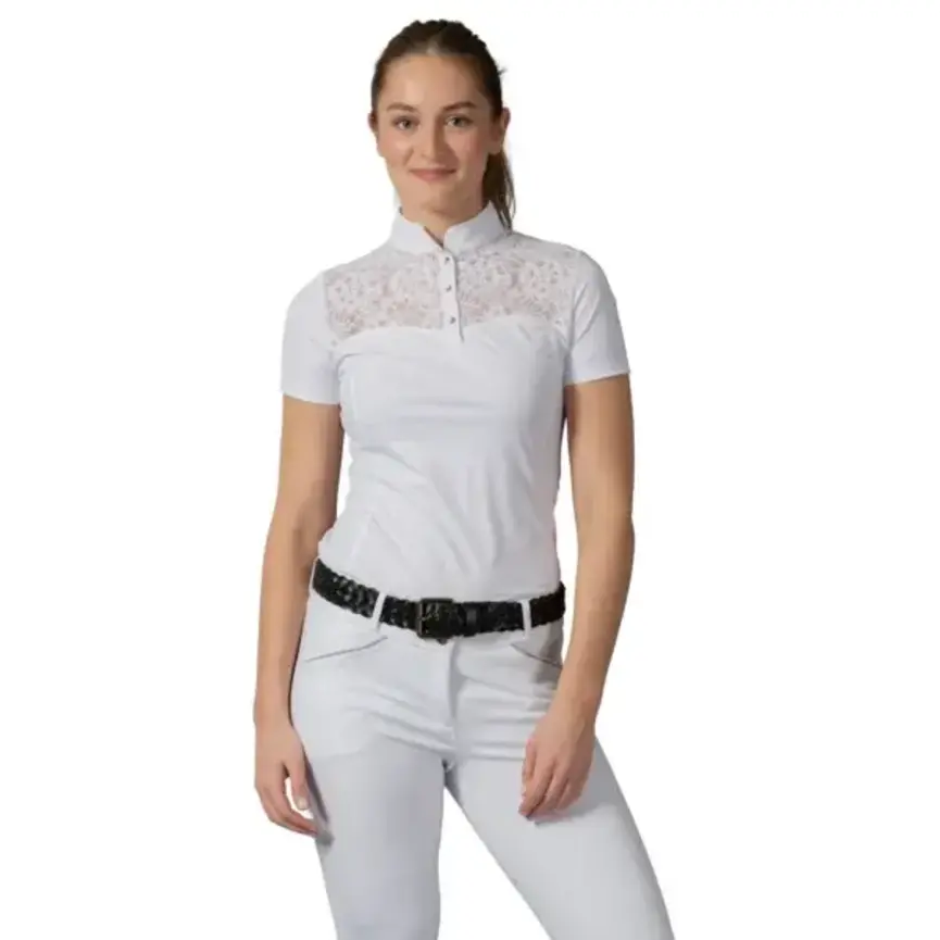 Lisa Womens Lace Short Sleeve Show Shirt