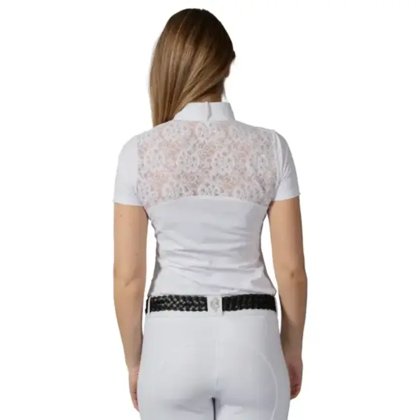 Lisa Womens Lace Short Sleeve Show Shirt