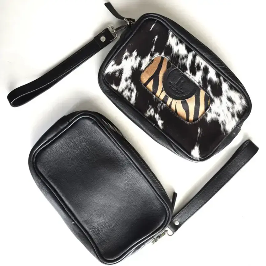 Cowhide Baby Wipe Clutch