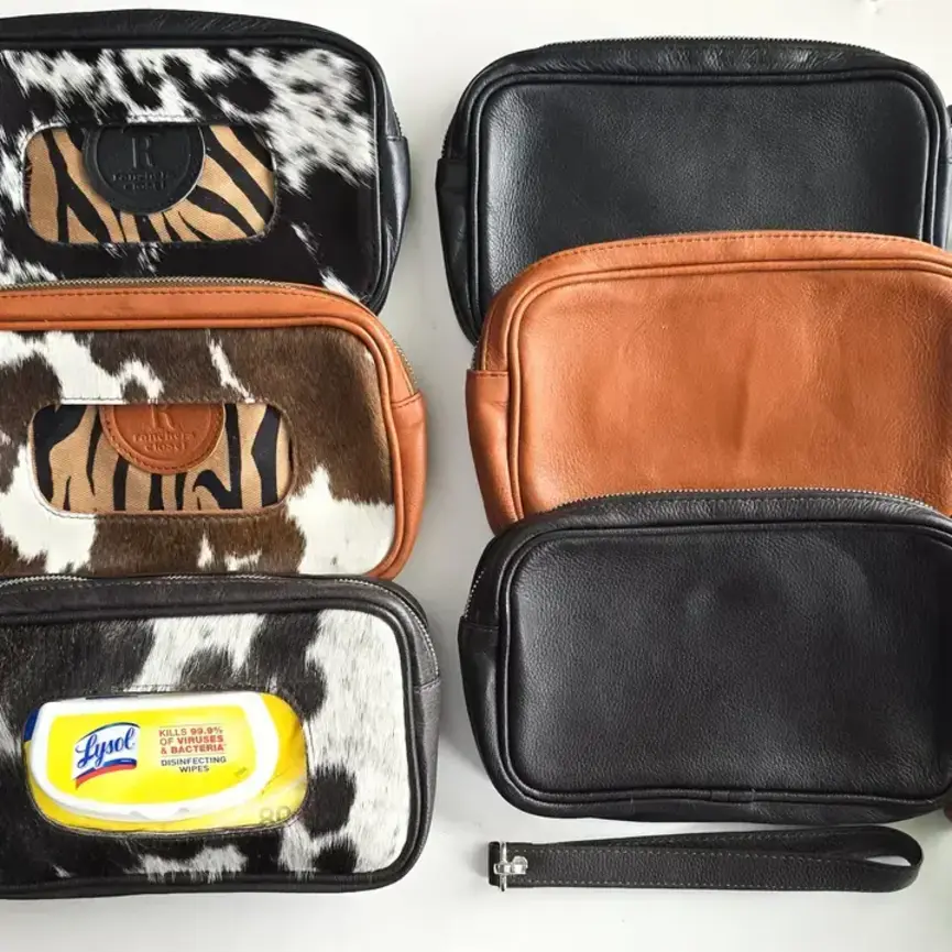 Cowhide Baby Wipe Clutch